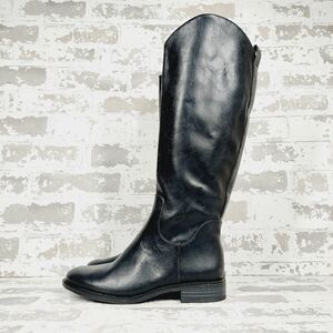 NEW  Nordstrom Rack Meadow Black Faux Leather Tall Riding Boots D927